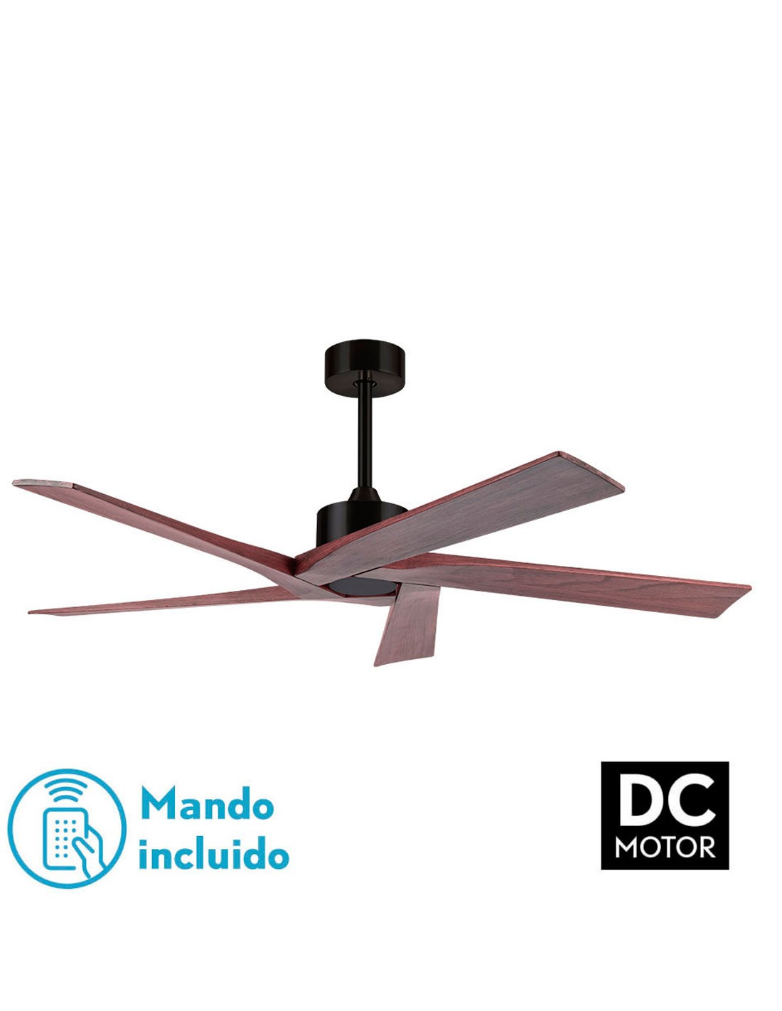 Ventilador Nadir sin luz Motor DC y 6 velocidades. Envío inmediato