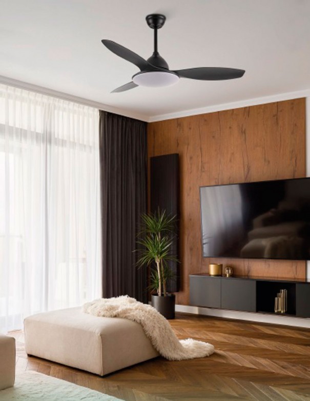 Yael Ventilador de Techo Negro Fabrilamp