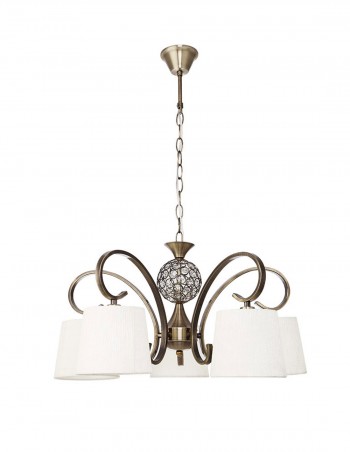 Lámpara cuero con pantalla beige