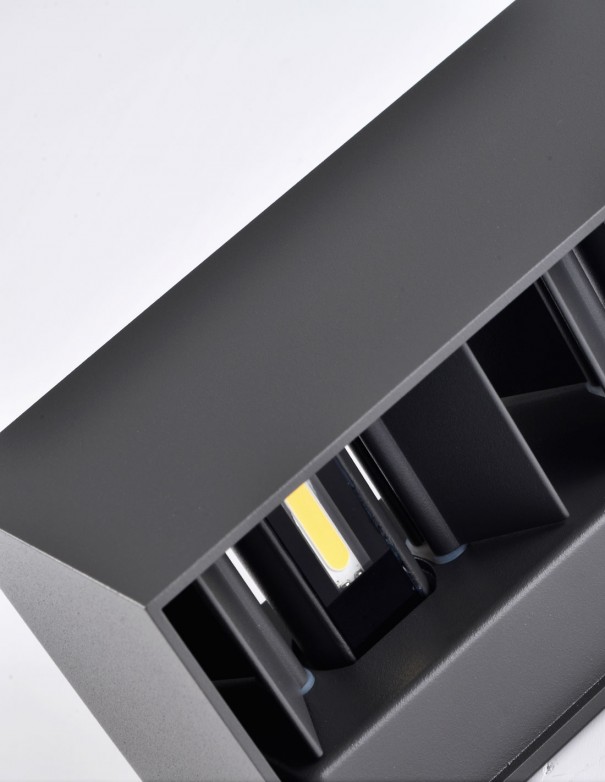 Davos Doble Aplique Exterior Negro 3000K