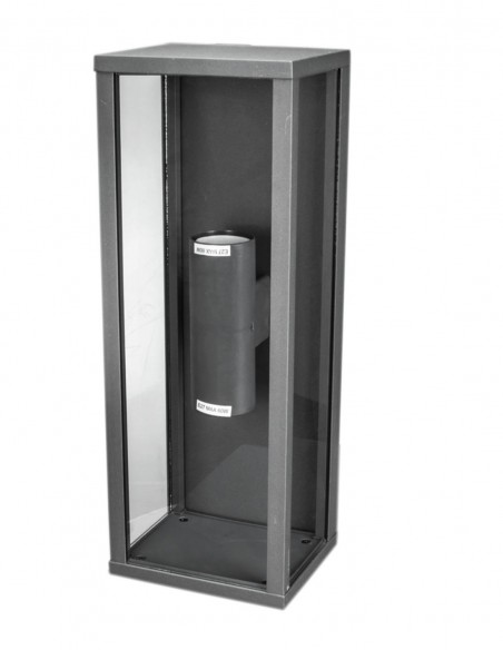 Aplique exterior aluminio gris 2 luces