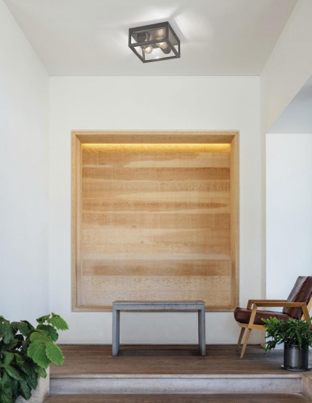 Plafón de aluminio gris con ip44