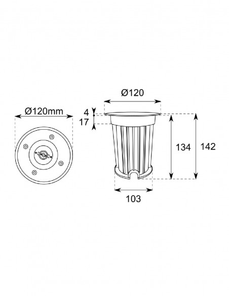 Empotrable suelo acero inox