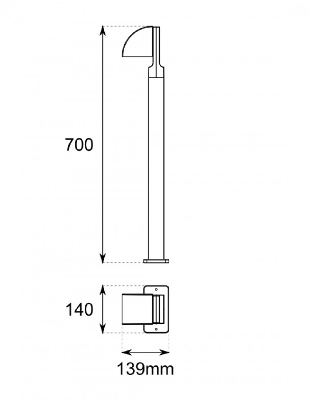Pie para exterior de aluminio