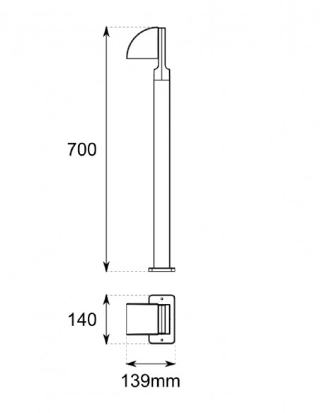 Pie para exterior de aluminio