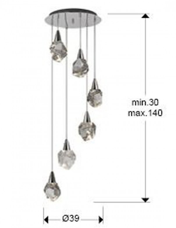 Lámpara plafón 6 luces Aquaria Schuller