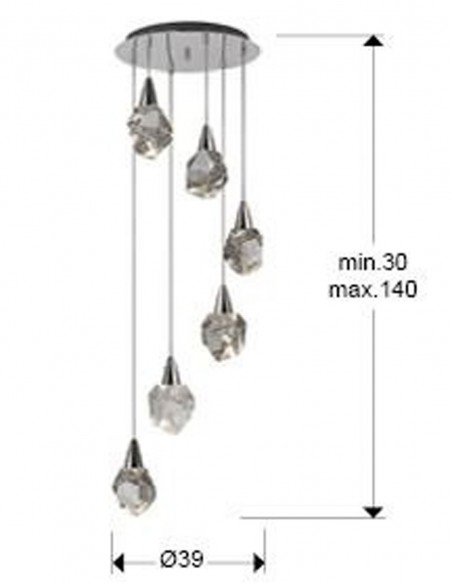 Lámpara plafón 6 luces Aquaria Schuller