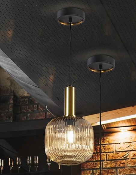 Lámpara Norma de Schuller cristal ambar