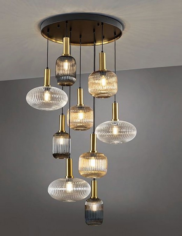 Lámpara Norma tulipas combinadas