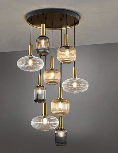 Lámpara Norma tulipas combinadas