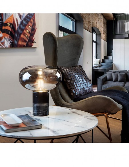 Lámpara de mesa Fungi mármol negro