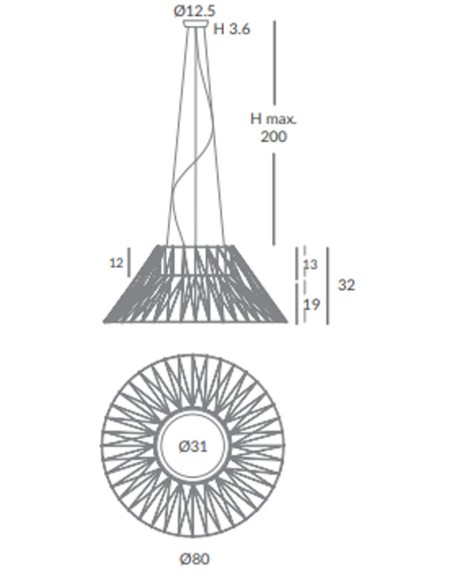 Lámpara bimba de 80 cm