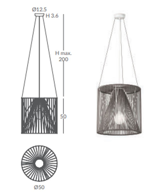 Lámpara suspendida Mariola