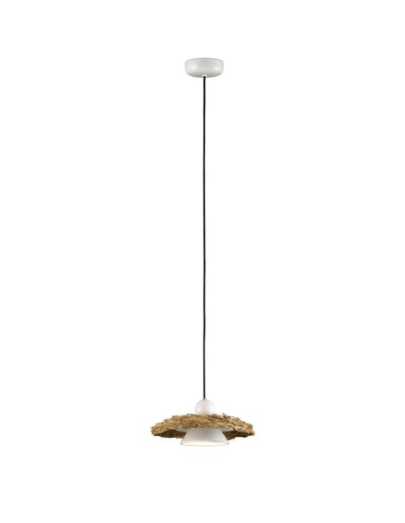 Lámpara Illa de metal y esparto