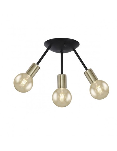 Plafón de techo con cubre bombillas en cuero