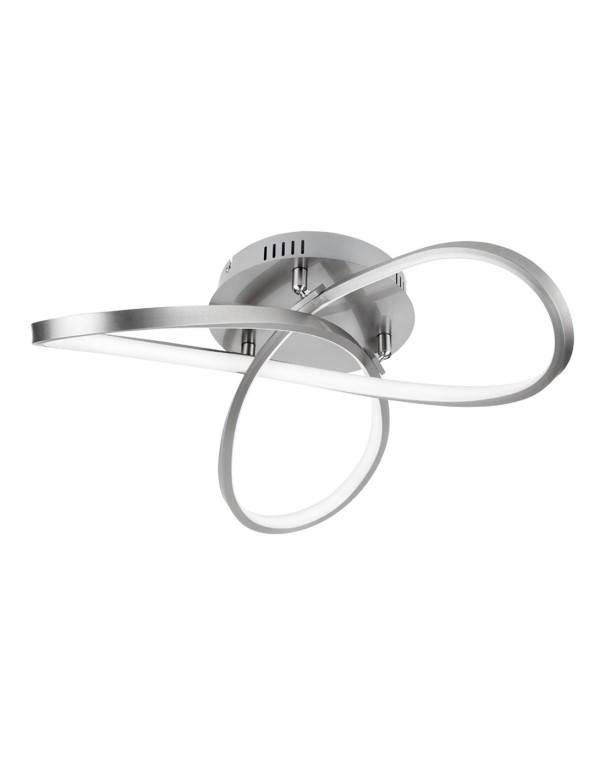 Plafón led superficie níquel satinado.