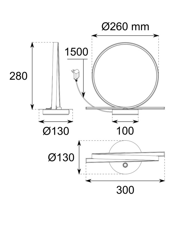 Lámpara para mesita led integrado 12w