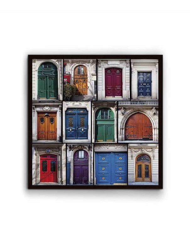 Cuadro evocando portales de casas