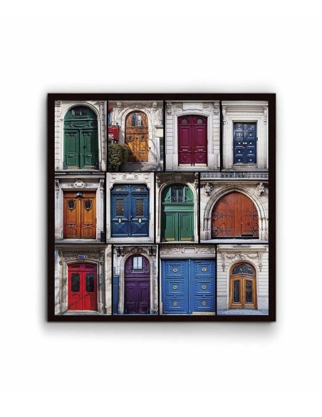 Cuadro evocando portales de casas