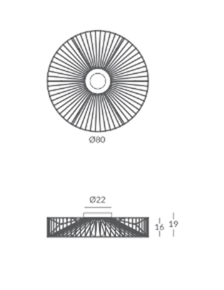 Lámpara plafón de cuerda reciclada