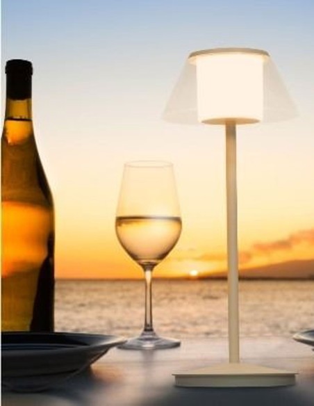 Lámpara blanca de sobremesa luz regulable