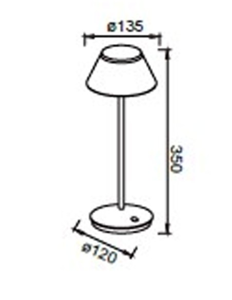 Sobremesa luz dimable exterior