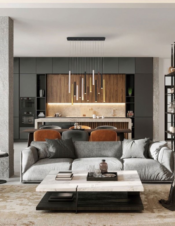 Lámpara de techo led con cilindros