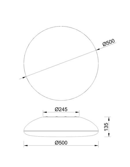 Mantra Kazz Plafón Negro 50 cm