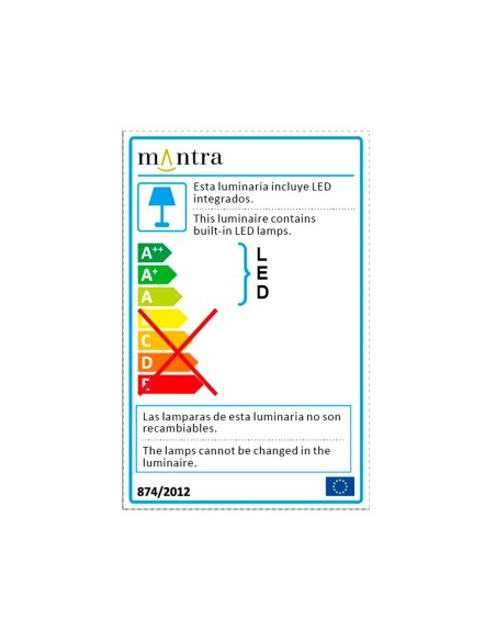 Mantra Slim Lámpara Negra 46 cm 4000K