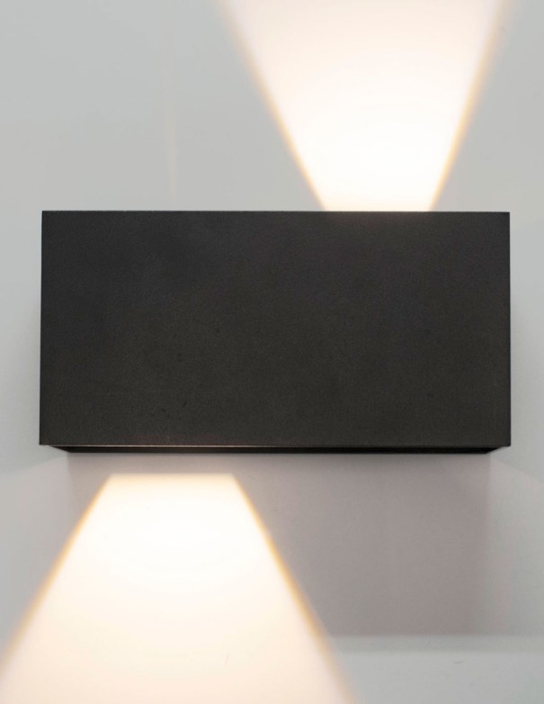 Davos Doble Aplique Exterior Negro 4000K