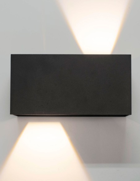 Davos Doble Aplique Exterior Negro 4000K