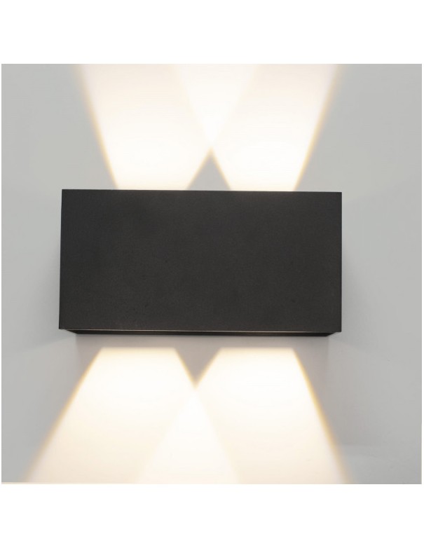 Davos Doble Aplique Exterior Negro 4000K