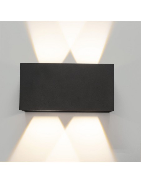 Davos Doble Aplique Exterior Negro 4000K