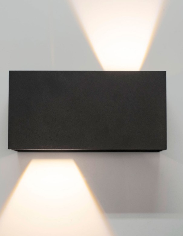 Davos Doble Aplique Exterior Negro 4000K