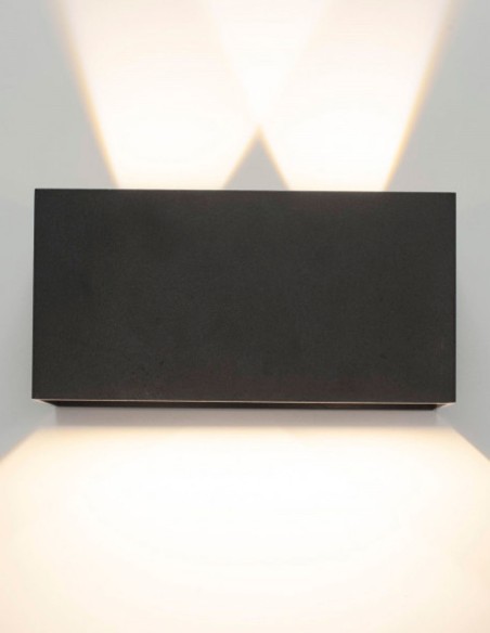 Davos Doble Aplique Exterior Negro 4000K