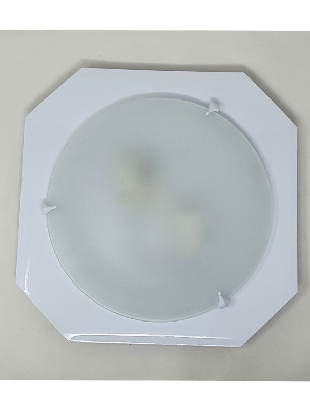 Plafón Blanco 2*E27 Cuadrado 36 CM