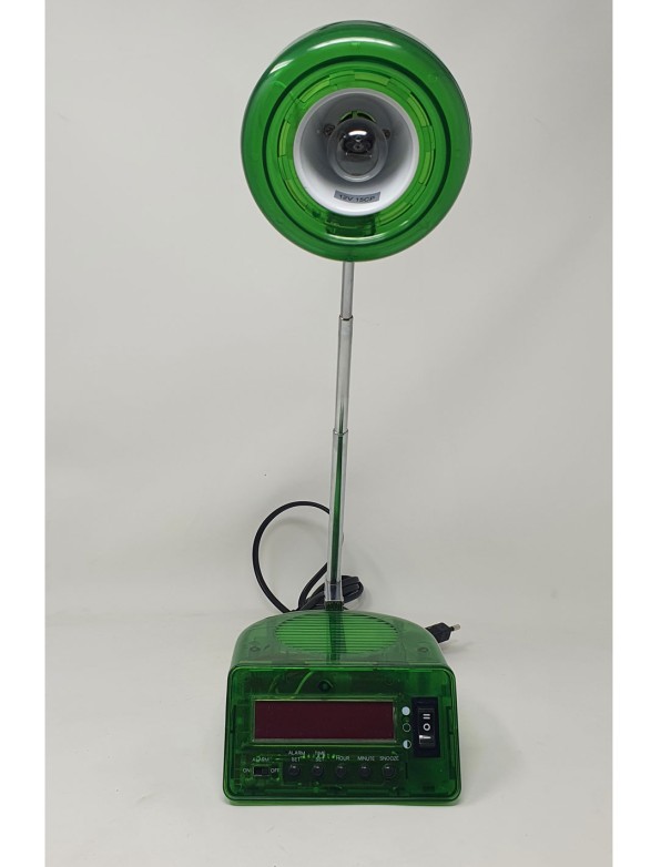 Flexo con Reloj y Alarma Verde
