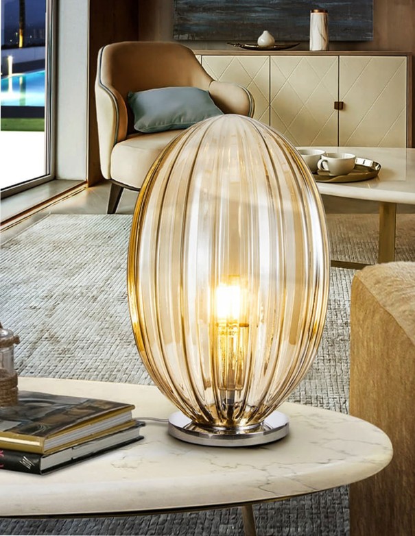 Lámpara de mesa Ovila de Schuller coñac