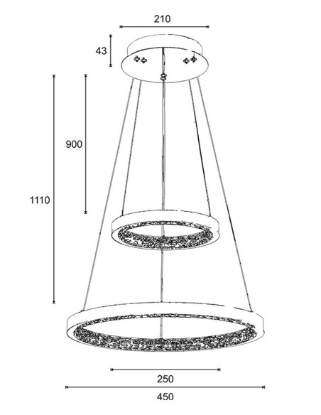 Lámpara Led de Acero Cromo