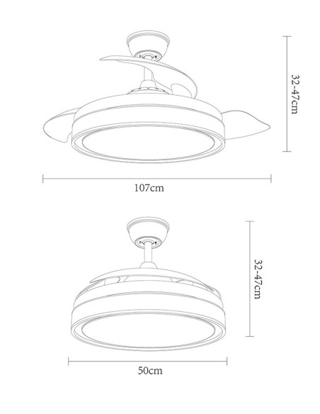 Saldo ventiladores de techo retráctiles