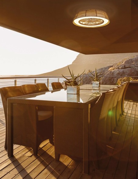 Indonesia Mini Mantra Ventilador Ratán Exterior