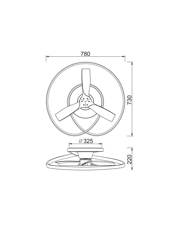 Ocean Mantra Ventilador Negro