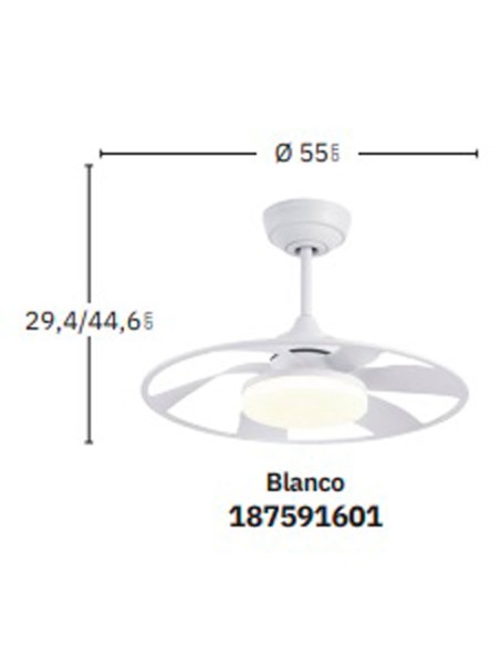 Ventilador de Techo Pequeño Blanco