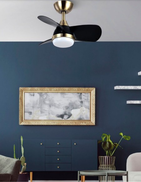 Pirdo Fabrilamp Ventilador Negro Oro