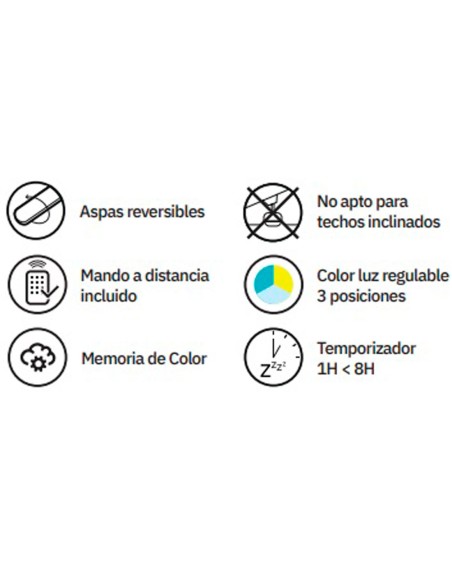 Gregario Fabrilamp Ventilador Aspas Reversibles Blanco Haya