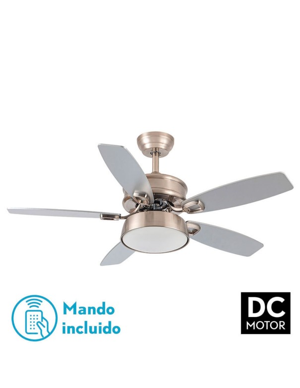 Fabrilamp Ventilador Aspas Reversibles Plata Haya
