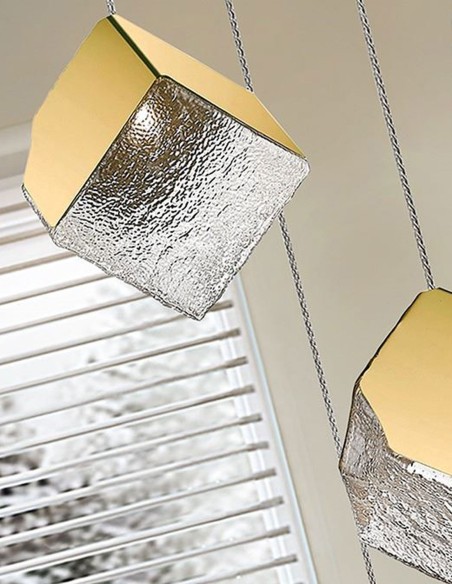 Lámpara Priscila 4 luces oro