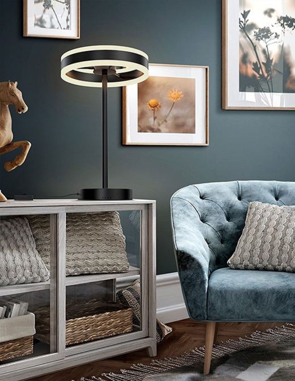 Lámpara sobremesa Helia negra