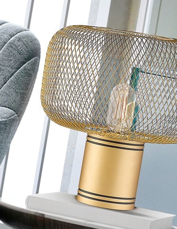 Lámpara para mesita con maya oro barata