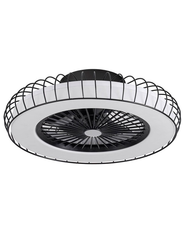 Tania Fabrilamp Ventilador Negro Madera Gris